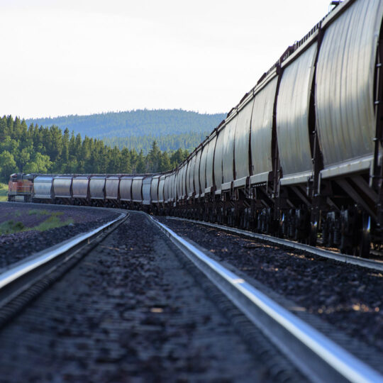 train with hopper cars-square